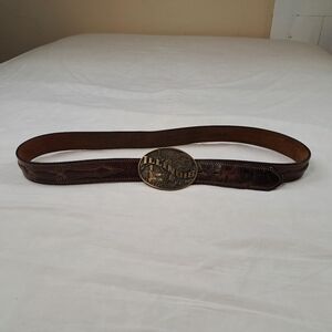 Illinois State Seal Solid Brass Award Design 1st Edition Buckle & Leather Belt
